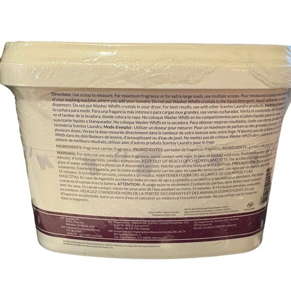 Scentsy Washer Whiffs Black Raspberry Vanilla 48 oz TUB HE Compatible NEW SEALED - Picture 4 of 7